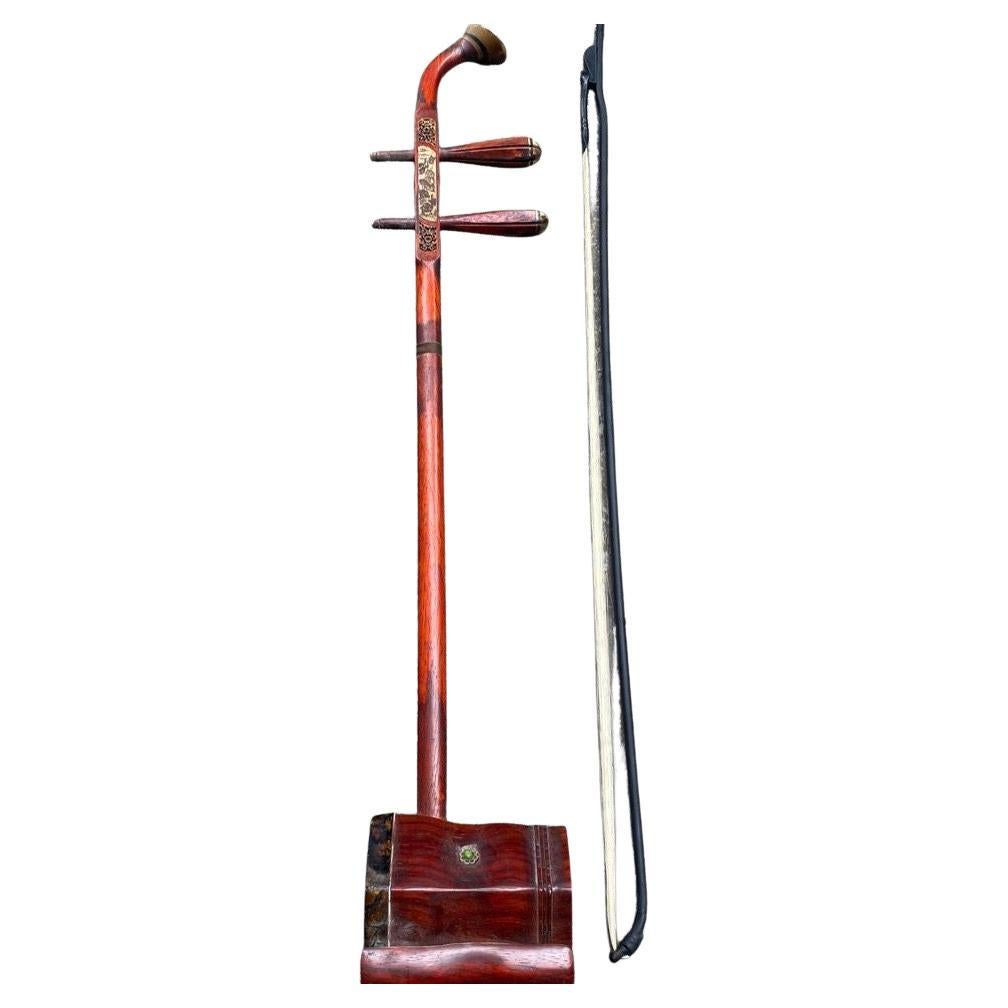 Vintage Chinese Wood Er Hu Musical Instrument For Sale
