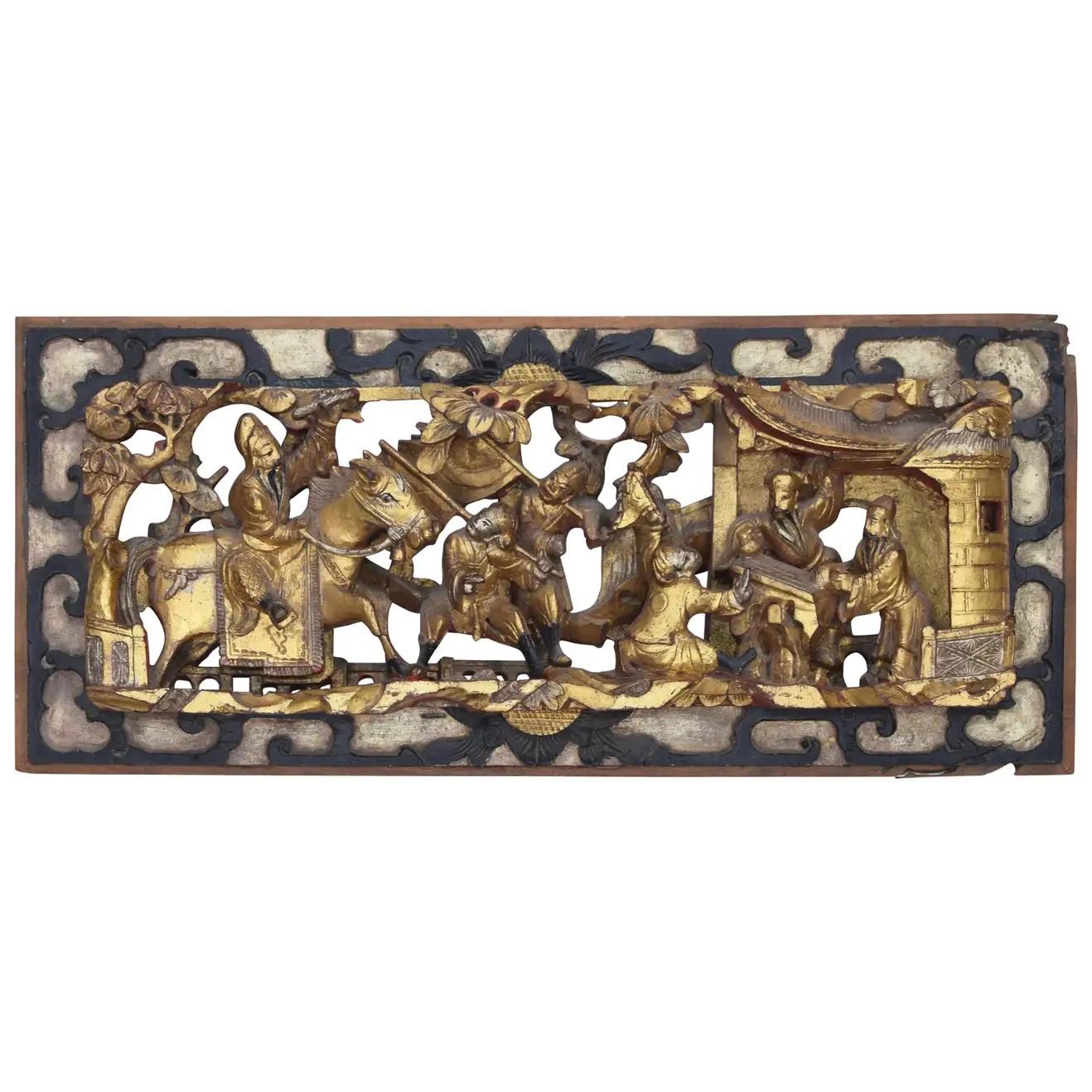 Il Wood Relief cinese è un'opera d'arte originale realizzata da un produttore anonimo all'inizio del XX secolo.

Legno intagliato e dipinto in oro con lacca rossa.

Buone condizioni, a parte alcune decolorazioni.

Acquista questa preziosa opera