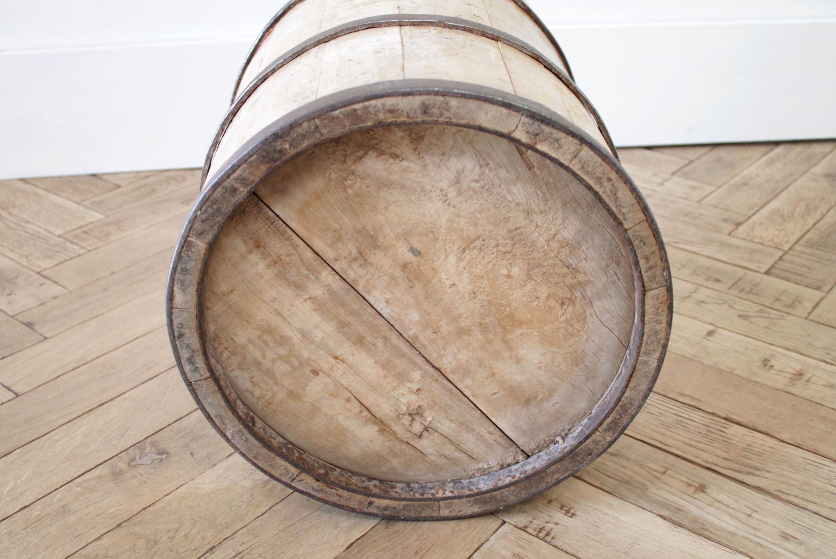 Vintage Asian Wooden Decorative Bucket 6