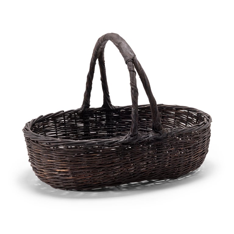 Vintage Chinese Woven Vegetable Basket at 1stDibs