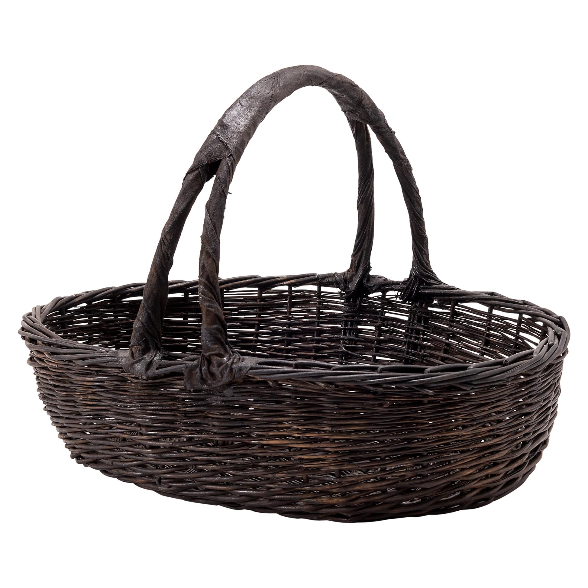Vintage Chinese Woven Vegetable Basket at 1stDibs