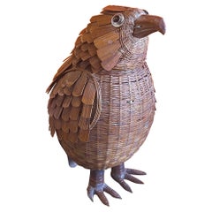 Vintage Chinese Woven Wicker Bird Box