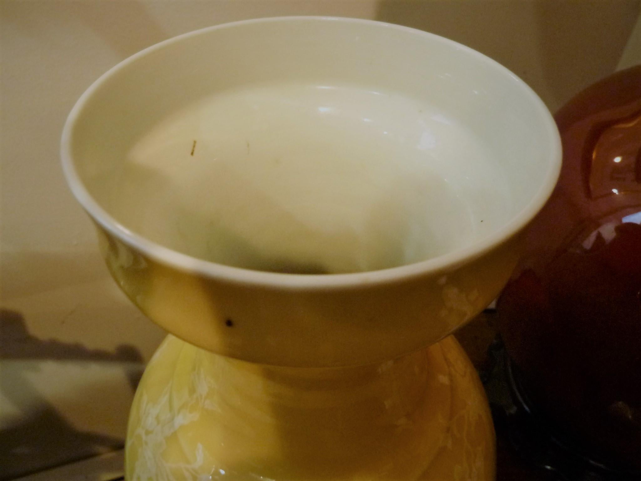 Vintage Chinese Gelbe Glasur Porzellan Vase (Chinesisch)
