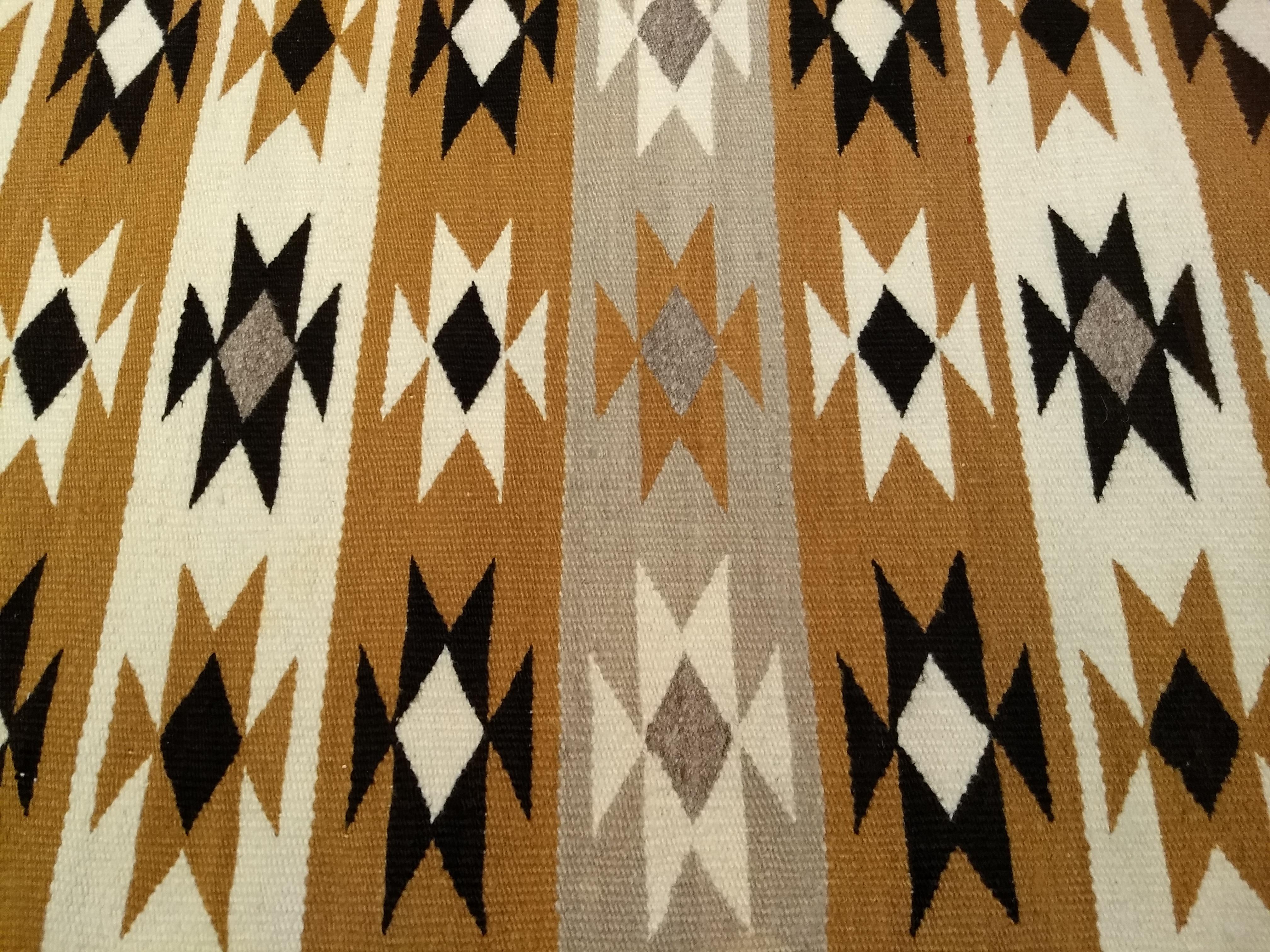 Vintage Native American Navajo Chinle Rug in Yellow, Black, Ivory, Gray, Brown For Sale 4