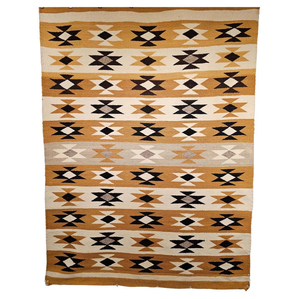Vintage Native American Navajo Rug in a Geometric Pattern in Earth Tone ...