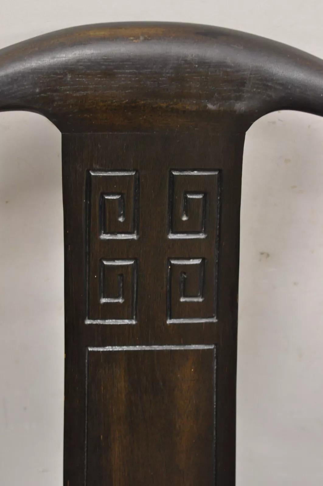 Sconosciuto Sedie da pranzo vintage in legno massiccio intagliato in stile Ming Ming asiatico - Set di 6 in vendita