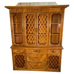 Vintage Chinoiserie Bamboo Cabinet