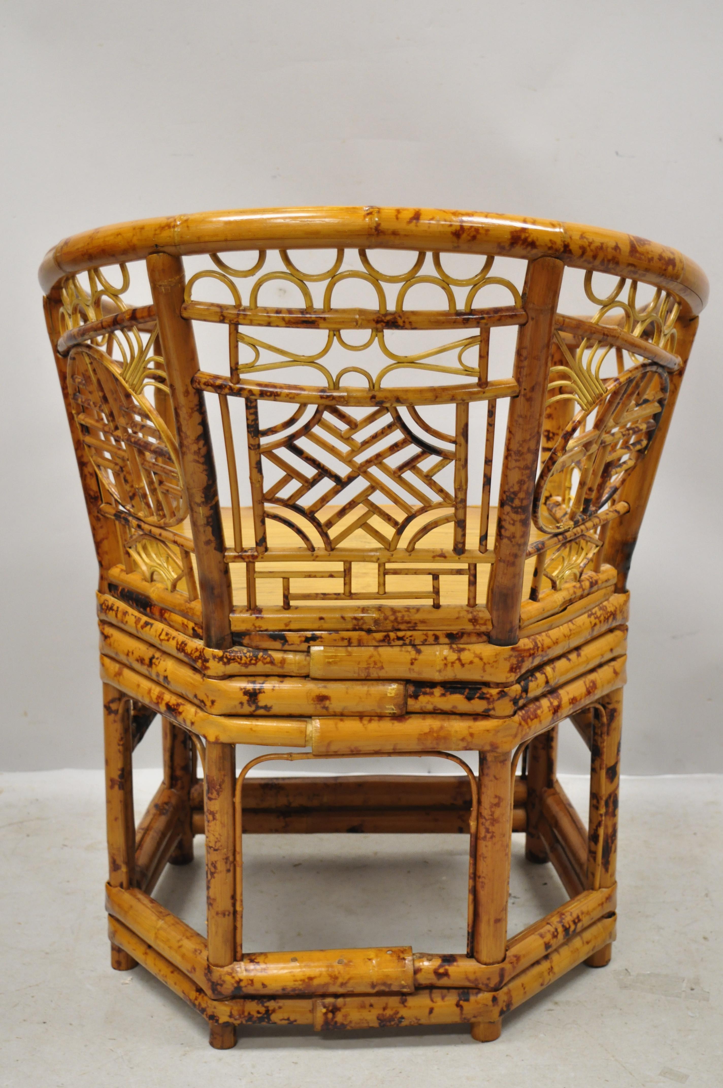 Vintage Chinoiserie Bamboo Oriental Throne Lounge Armchair 3