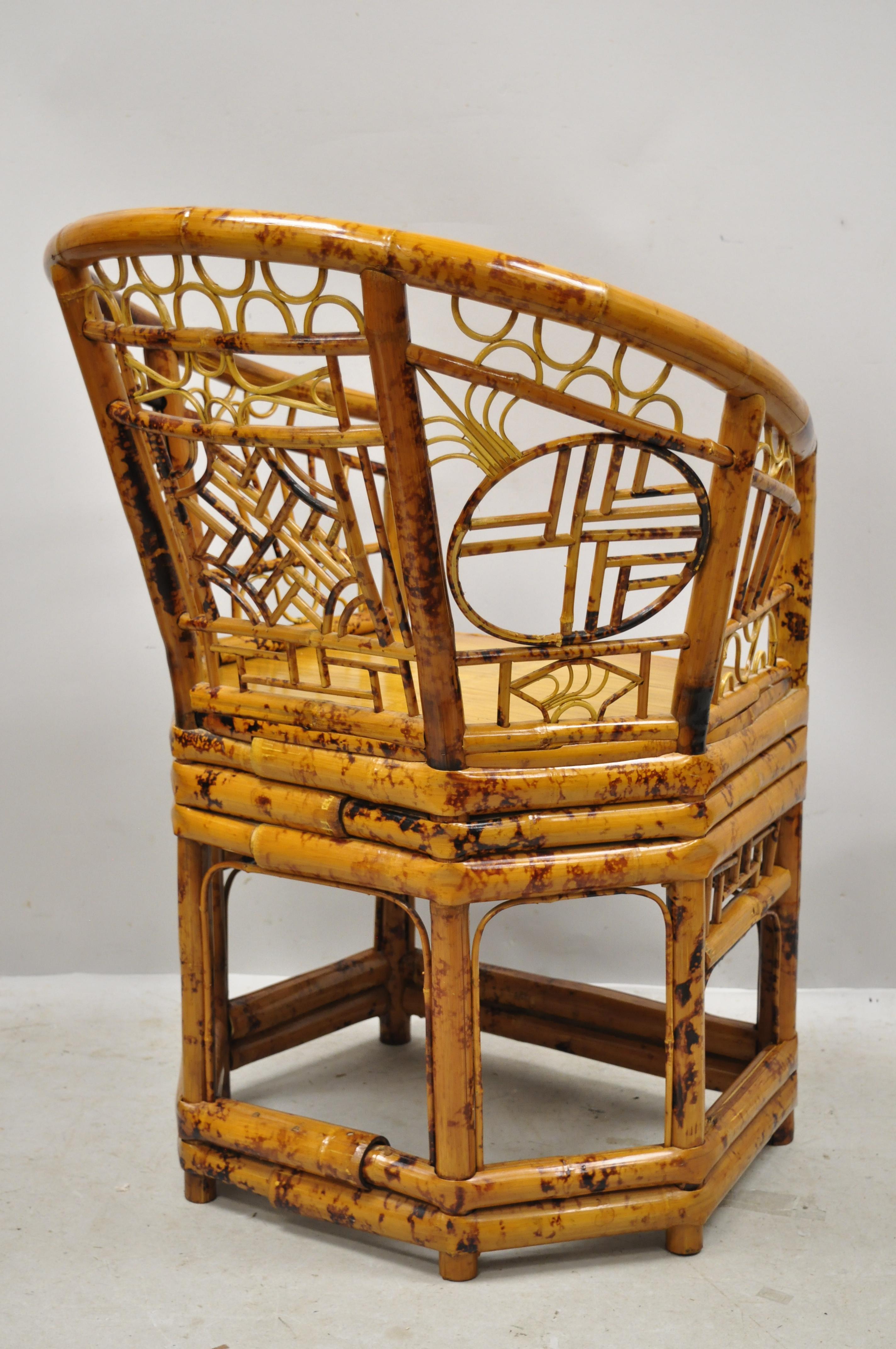 Vintage Chinoiserie Bamboo Oriental Throne Lounge Armchair 2