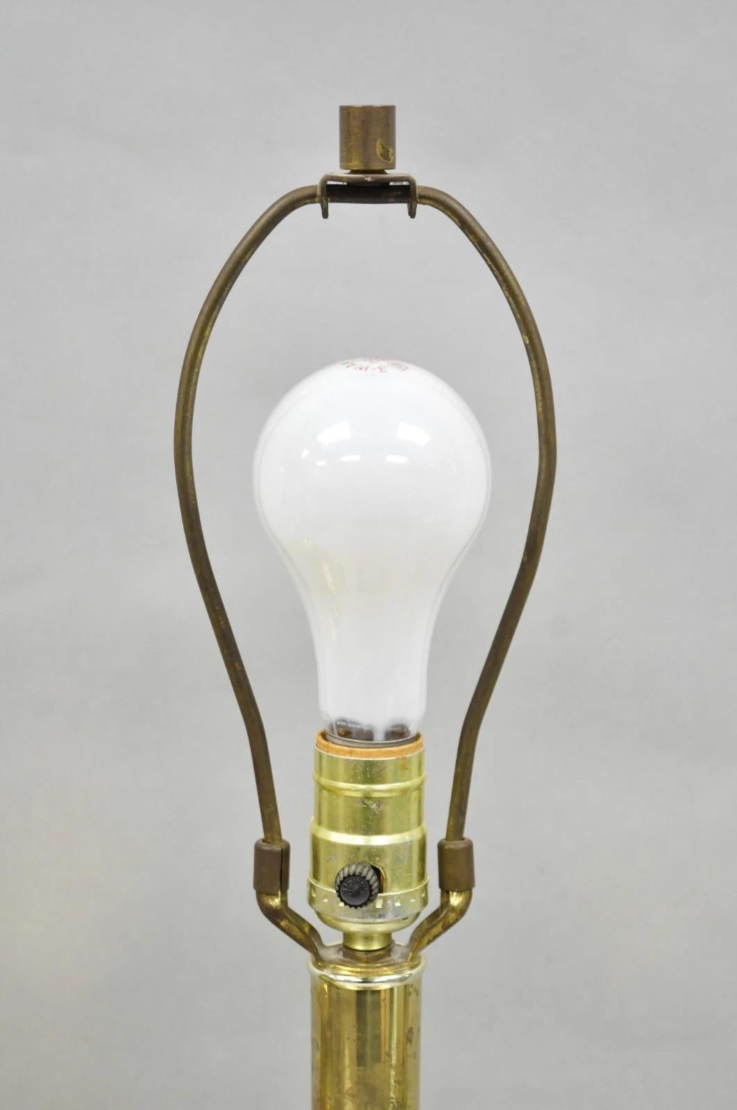 Laiton Paire de lampes de table hexagonales en laiton Chinoiserie - Oriental Ginger Jar en vente