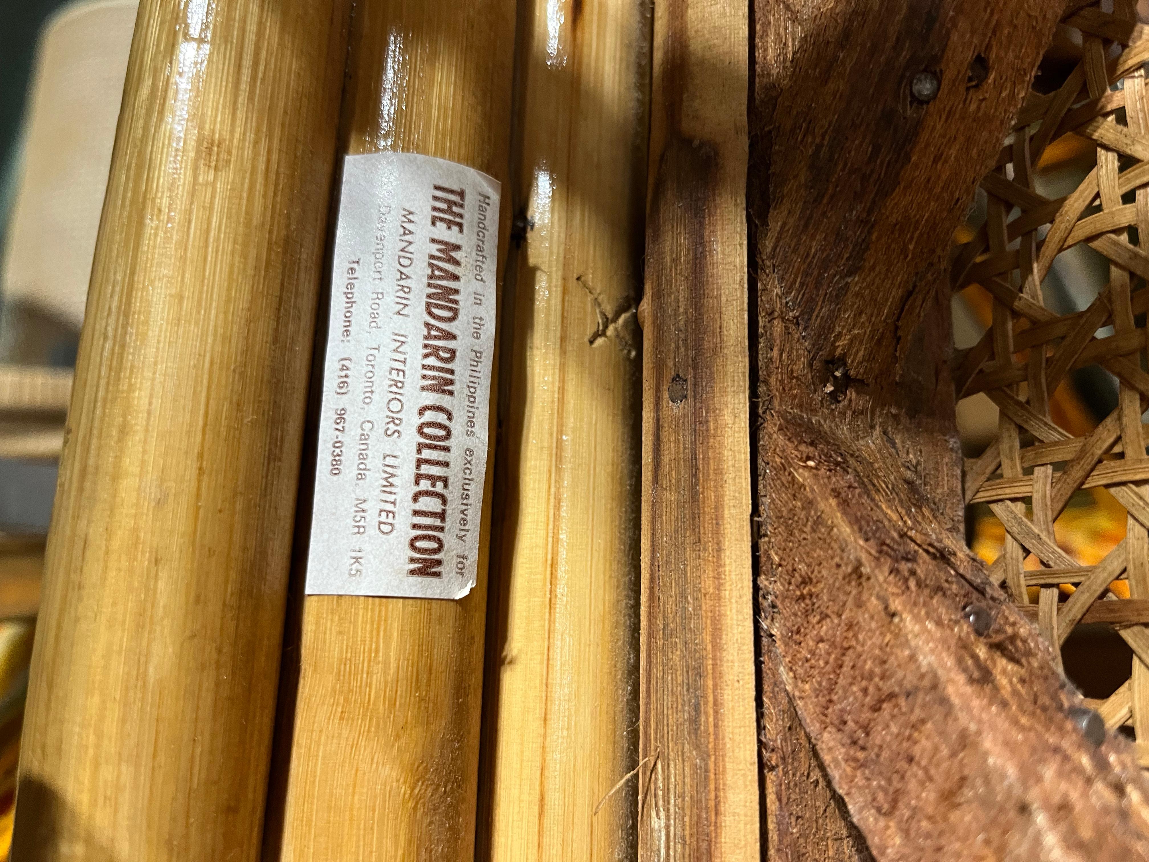 Chaise d'appoint vintage Chinoiserie Brighton Pavilion Style Cane. Circa 1980 en vente 11