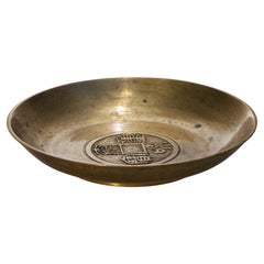 Vintage Chinoiserie Bronze Bowl with Coin Decor