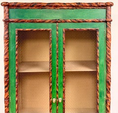 Vintage Chinoiserie Cabinet in Emerald Green, Circa 1970s