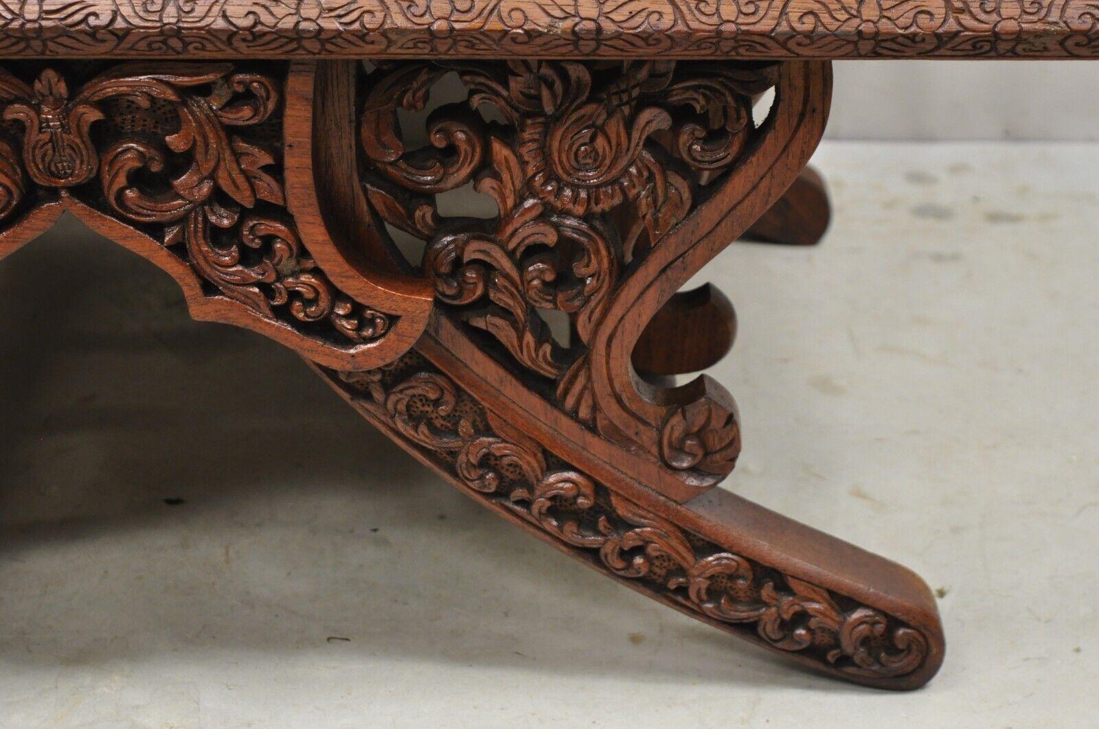 Vintage Chinoiserie Carved Teak Wood Howdah Elephant Saddle Accent Chair For Sale 7