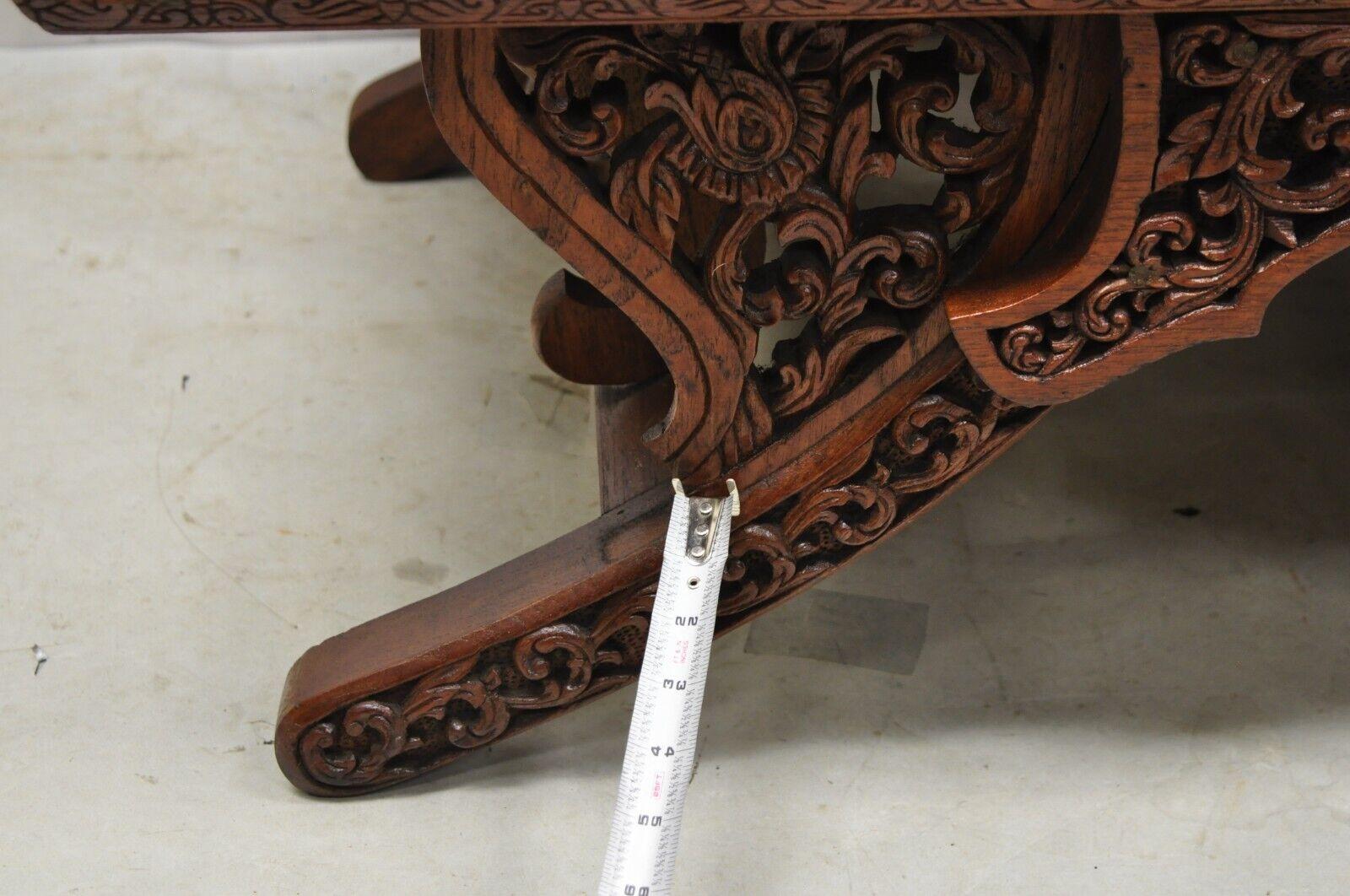 Vintage Chinoiserie Carved Teak Wood Howdah Elephant Saddle Accent Chair For Sale 2