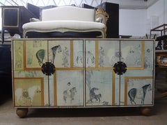 Vintage Chinoiserie Découpage Credenza