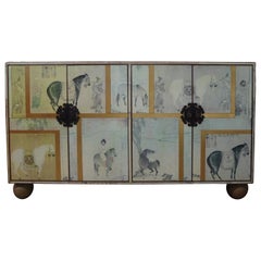 Vintage Chinoiserie Découpage Credenza