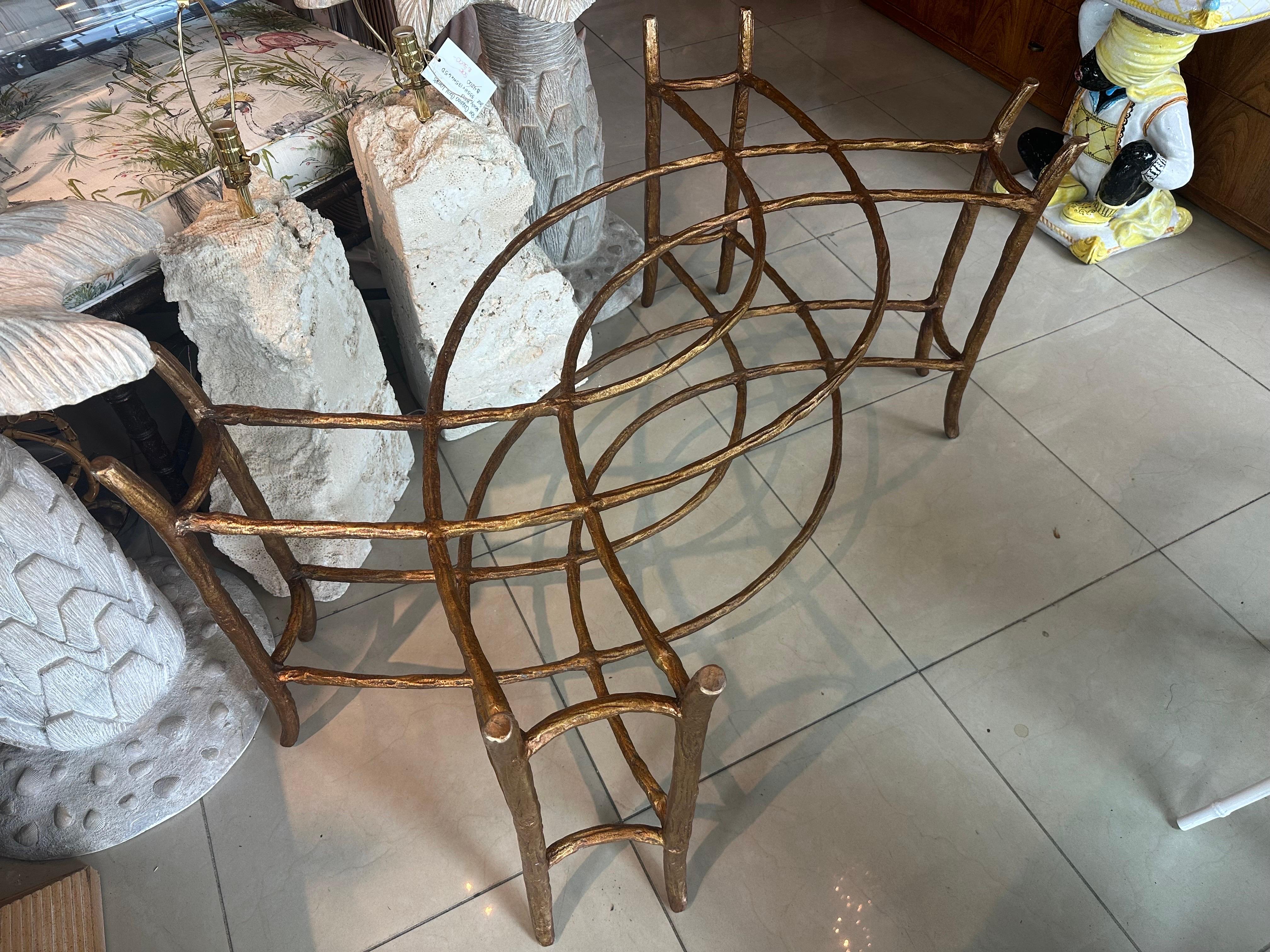 Vintage Chinoiserie Dennis & Leen Faux Bois Vergoldete Bronze Kaffee Cocktail Tisch im Angebot 6