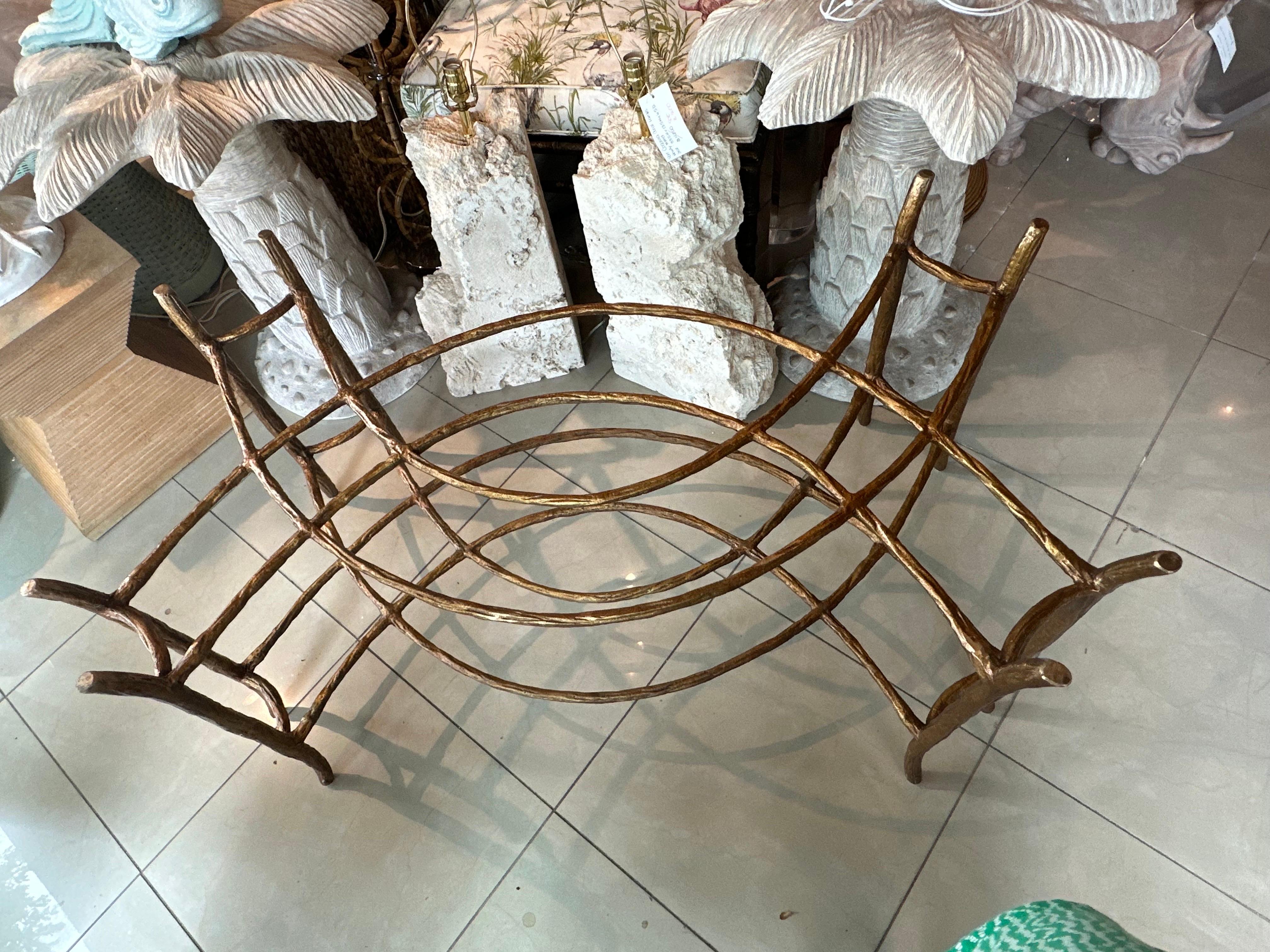 Vintage Chinoiserie Dennis & Leen Faux Bois Vergoldete Bronze Kaffee Cocktail Tisch im Angebot 7