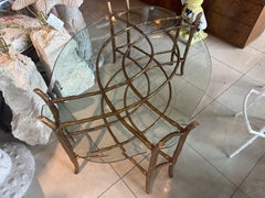 Vintage Chinoiserie Dennis & Leen Faux Bois Gilt Bronze Coffee Cocktail Table