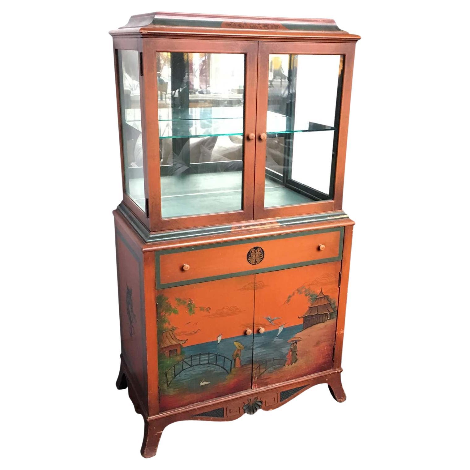 Vintage Chinoiserie Display Case For Sale