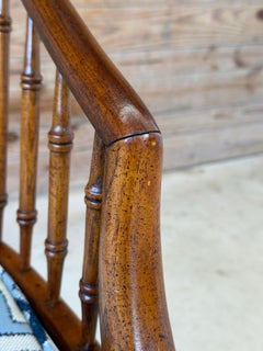 Vintage Chinoiserie Drexel Heritage Faux Bamboo Walnut Spindle Arm Chair