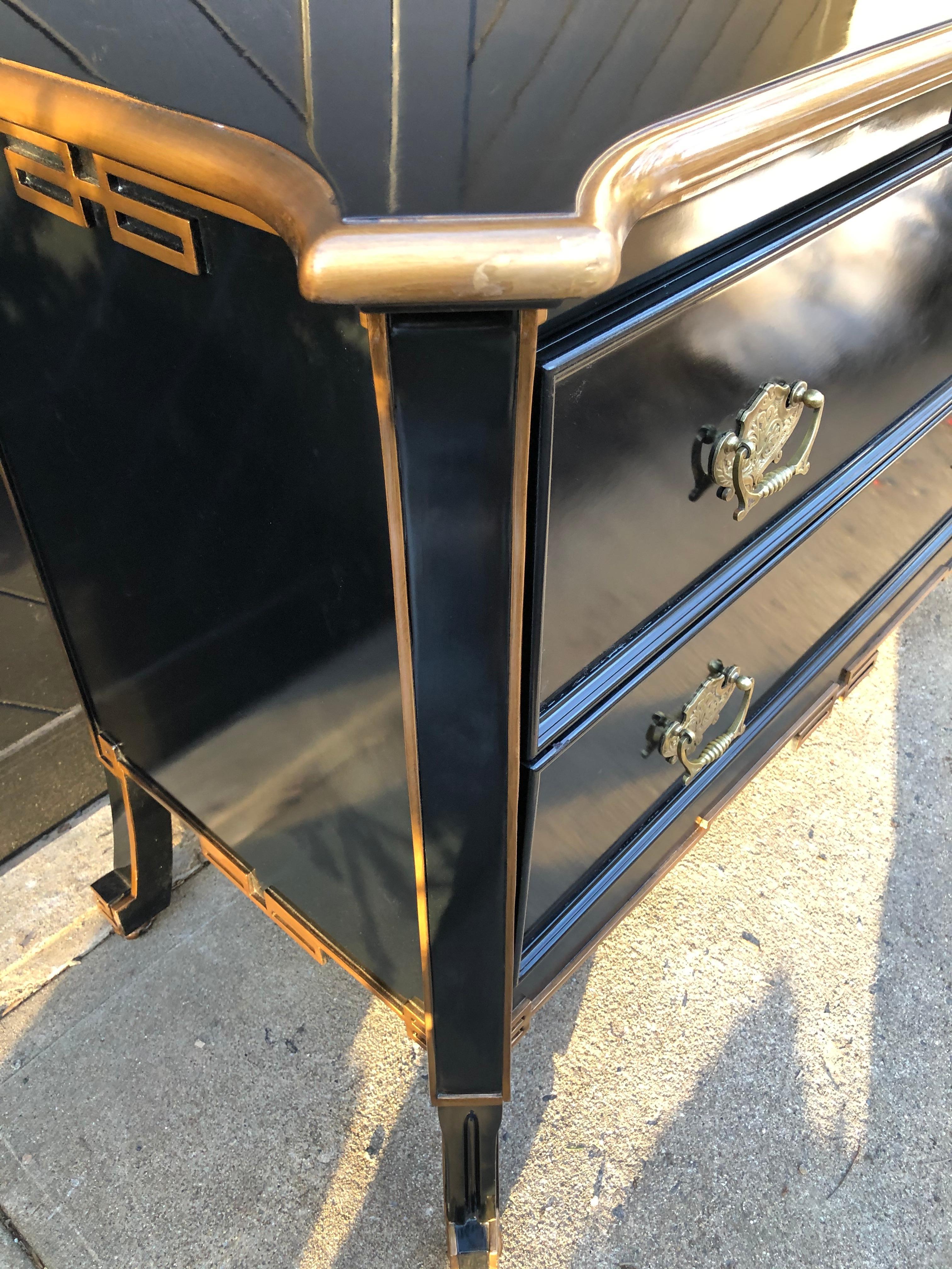 Vintage Chinoiserie Ebonized Chest of Drawers 1