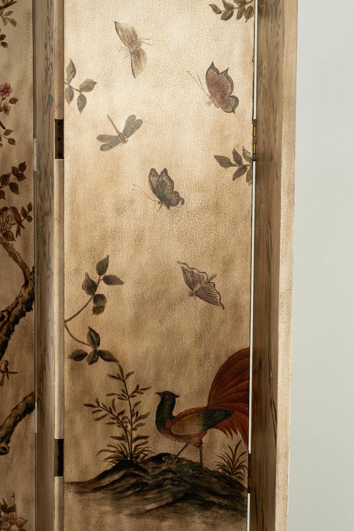 Vintage Chinoiserie Floral Screen 5