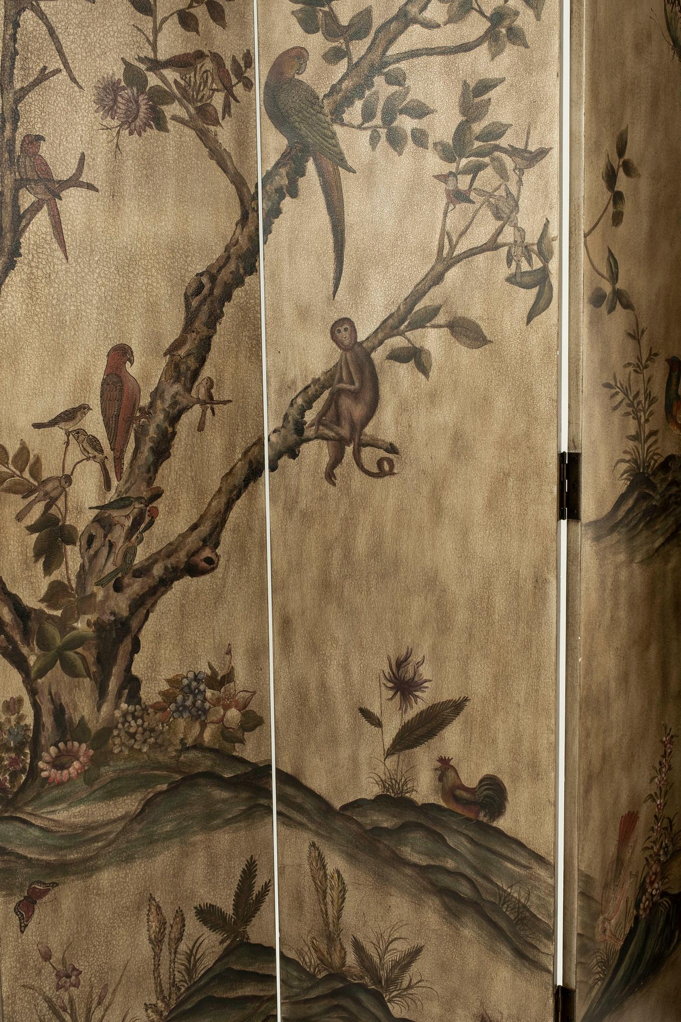 Vintage Chinoiserie Floral Screen 3