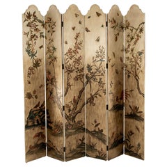 Vintage Chinoiserie Floral Screen