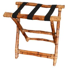 Vintage Chinoiserie Folding Bamboo Luggage Rack