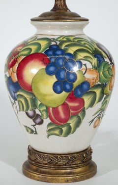 Vintage Chinoiserie Ginger Urn Table Lamp Fruits Leaves