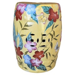 Sgabello da giardino in ceramica smaltata e dipinta a mano Vintage By