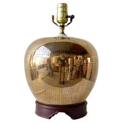 Lampe de bureau vintage style chinoiseries dorée