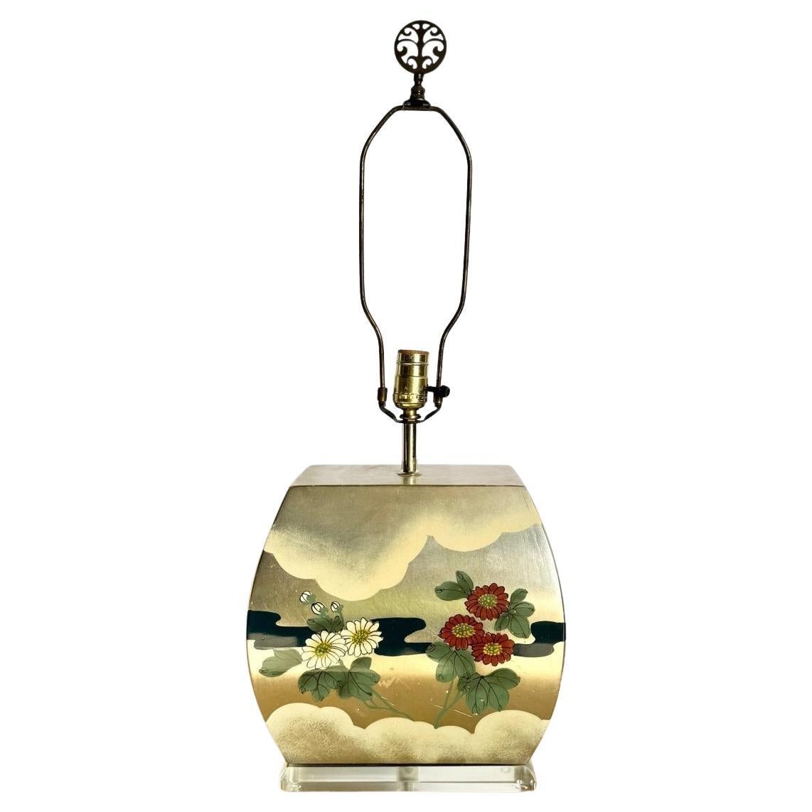 Lampe à poser vintage peinte à la main Chinoiserie