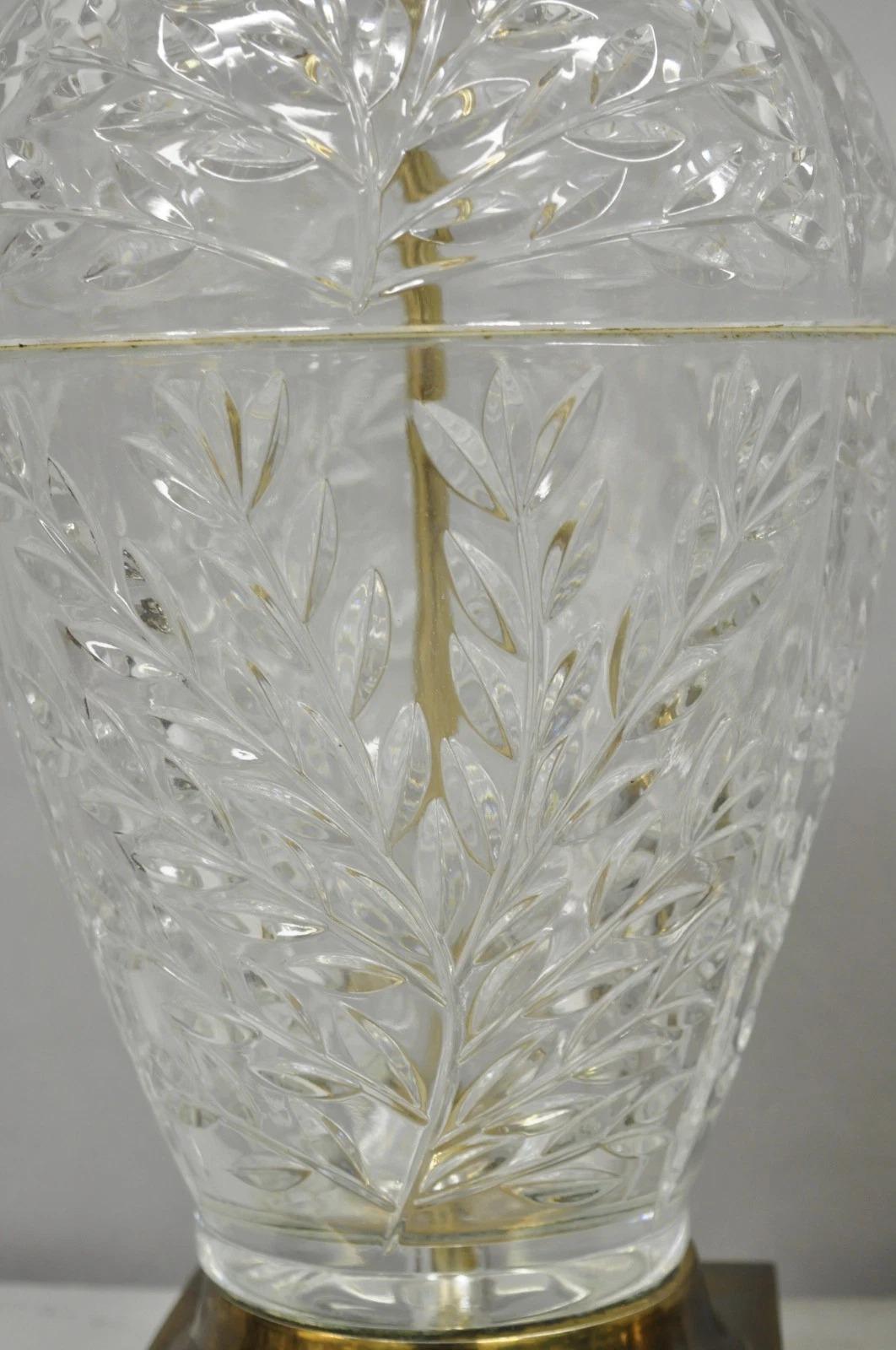 Vintage Chinoiserie schwere Bleiglas Weizen Garbe Ingwer Glas Tischlampen, Paar (20. Jahrhundert) im Angebot