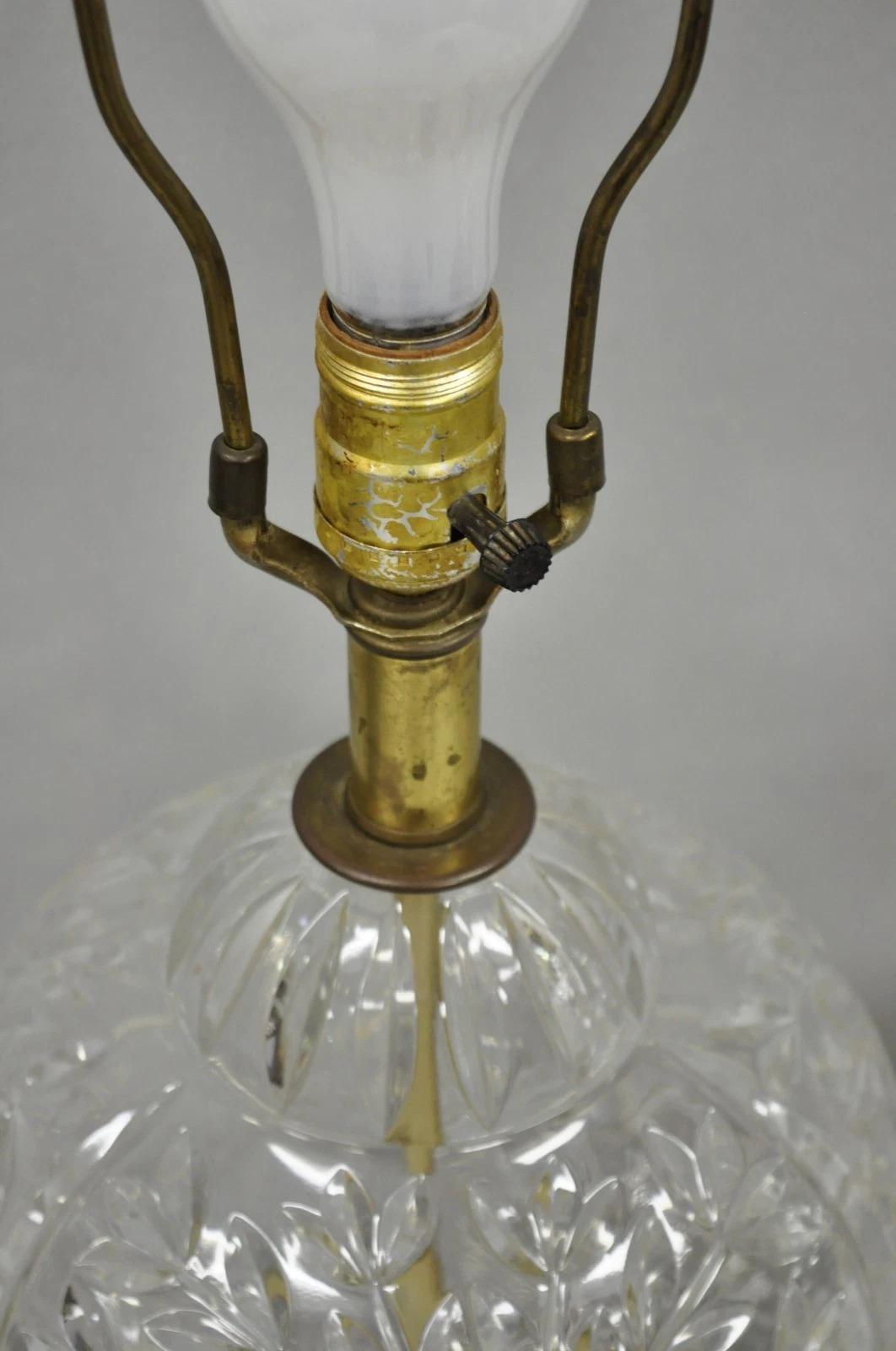 Vintage Chinoiserie schwere Bleiglas Weizen Garbe Ingwer Glas Tischlampen, Paar im Angebot 1