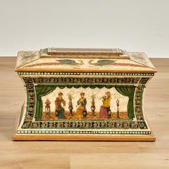 Vintage Chinoiserie Large Painted Box or Casket