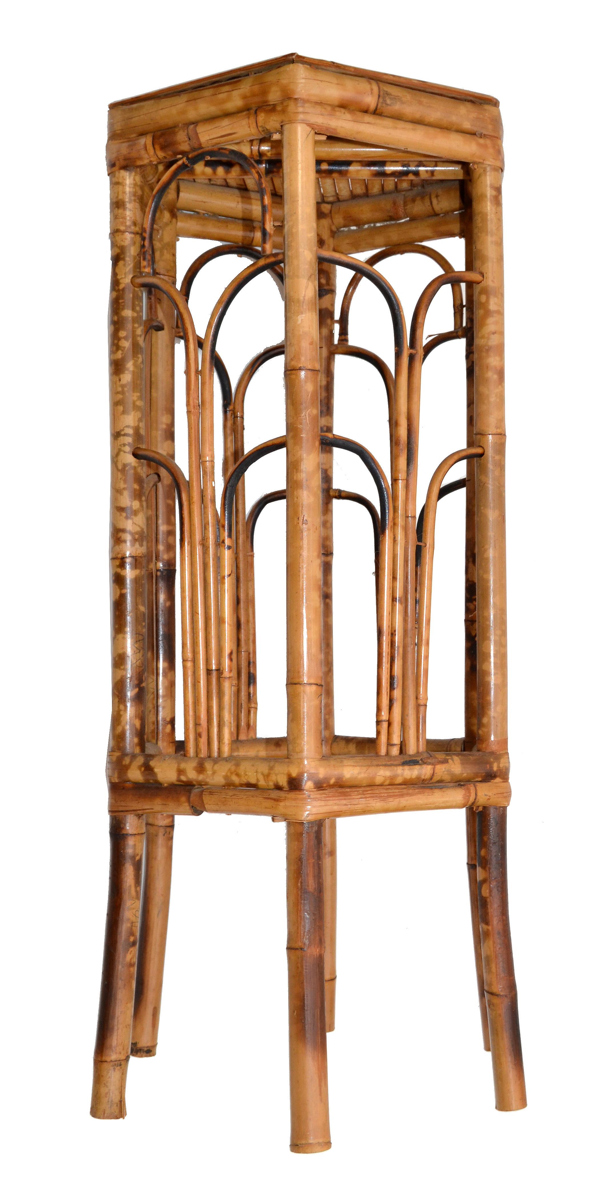 vintage bamboo plant stand