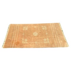 Vintage Chinoiserie Orange Aubusson Area Rug