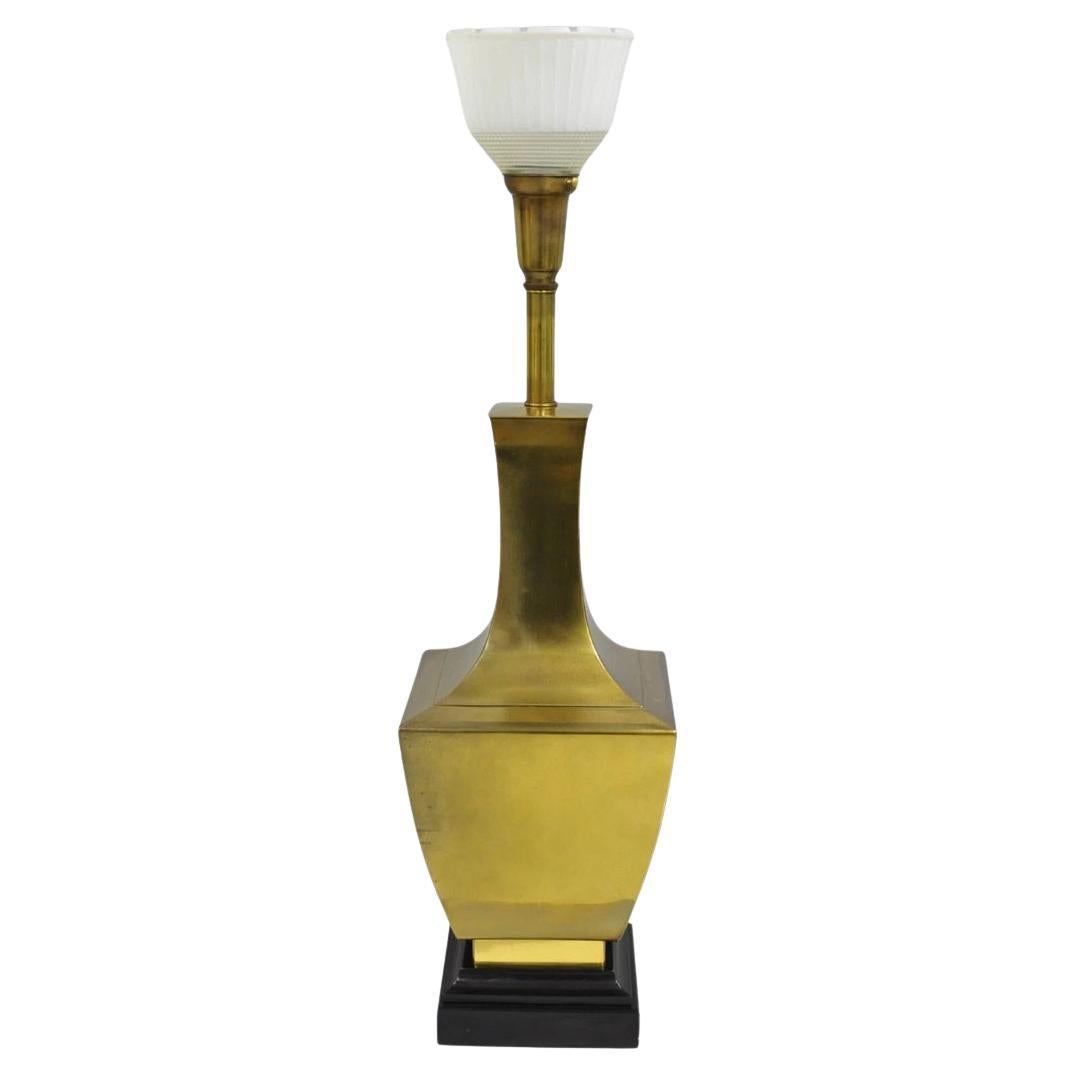 Vintage Chinoiserie Oriental Patinated Brass Jardiniere Table Lamp Attr. Chapman