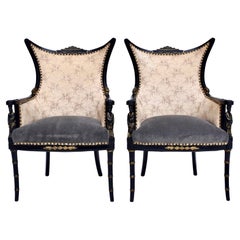 Vintage Chinoiserie Pagoda Arm Chairs
