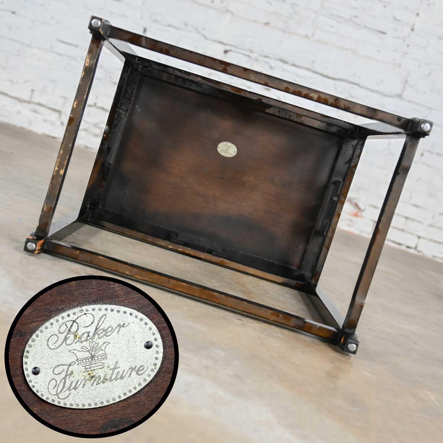 Mesa auxiliar o de centro negra rectangular Vintage Chinoiserie de Baker en venta 6
