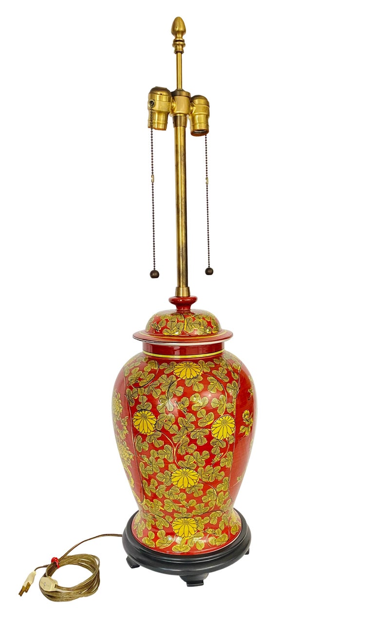 Red ginger jar table lamps cheap