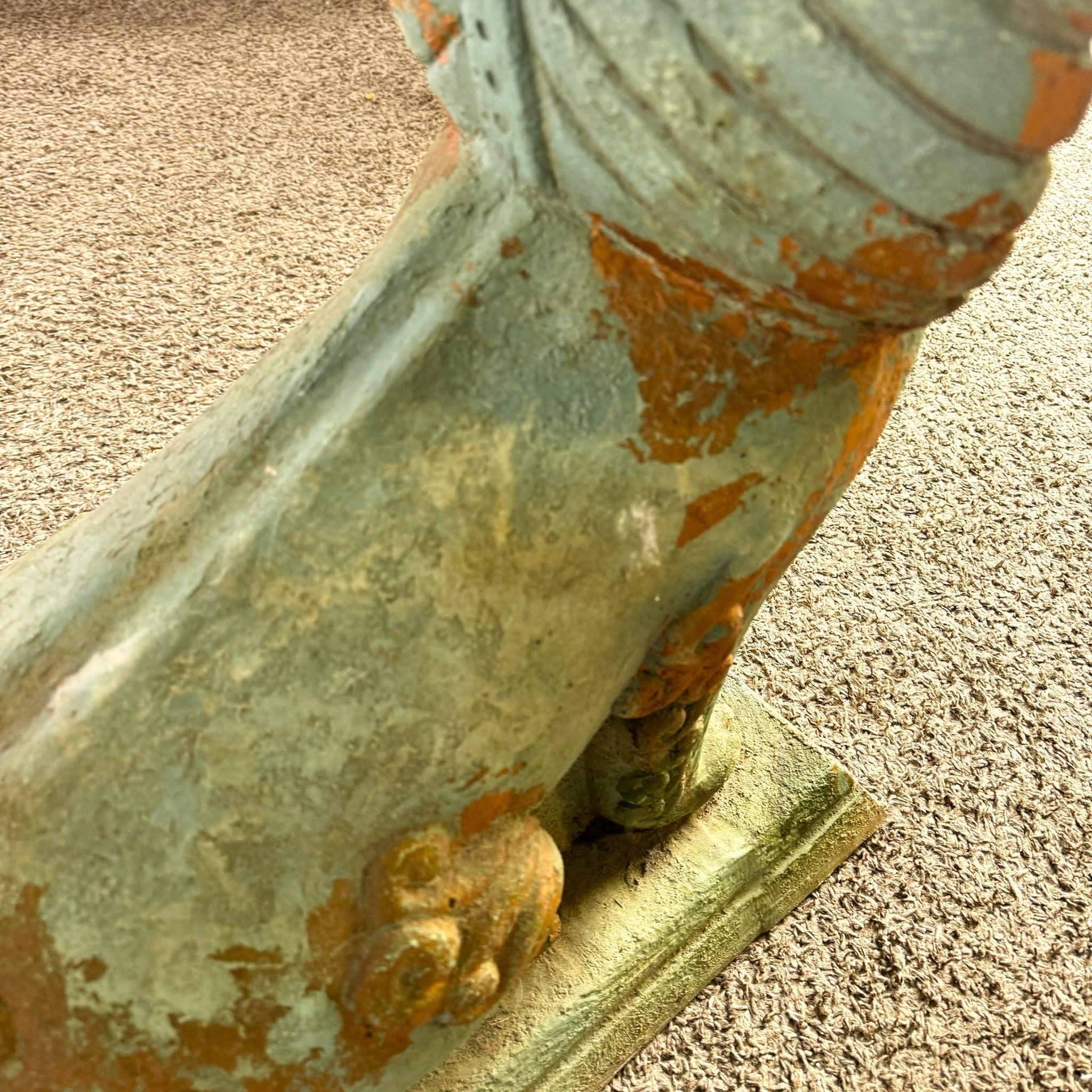 Vintage Chinoiserie Resin Foo Dog Glass Top Console Table For Sale 6