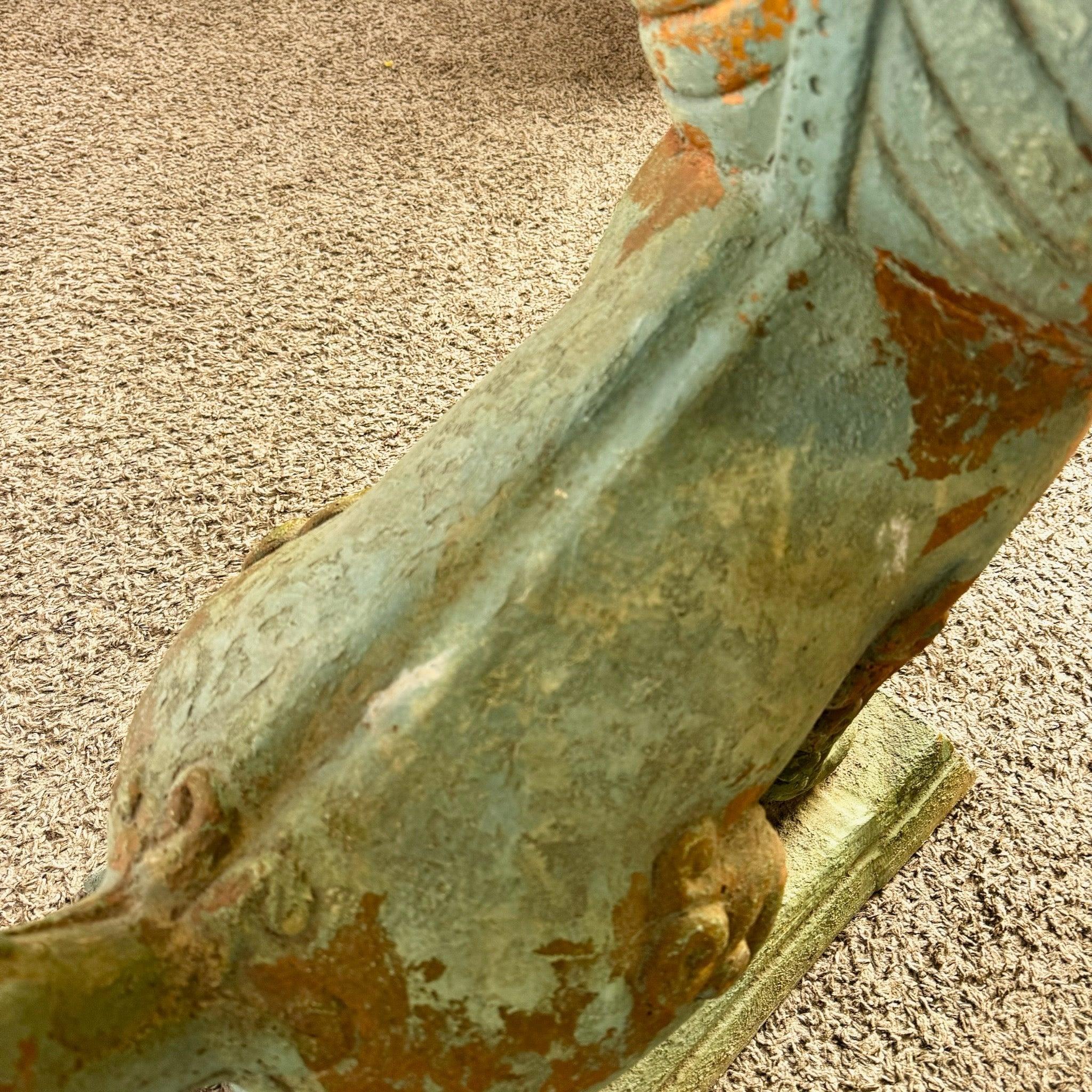 Vintage Chinoiserie Resin Foo Dog Glass Top Console Table For Sale 7
