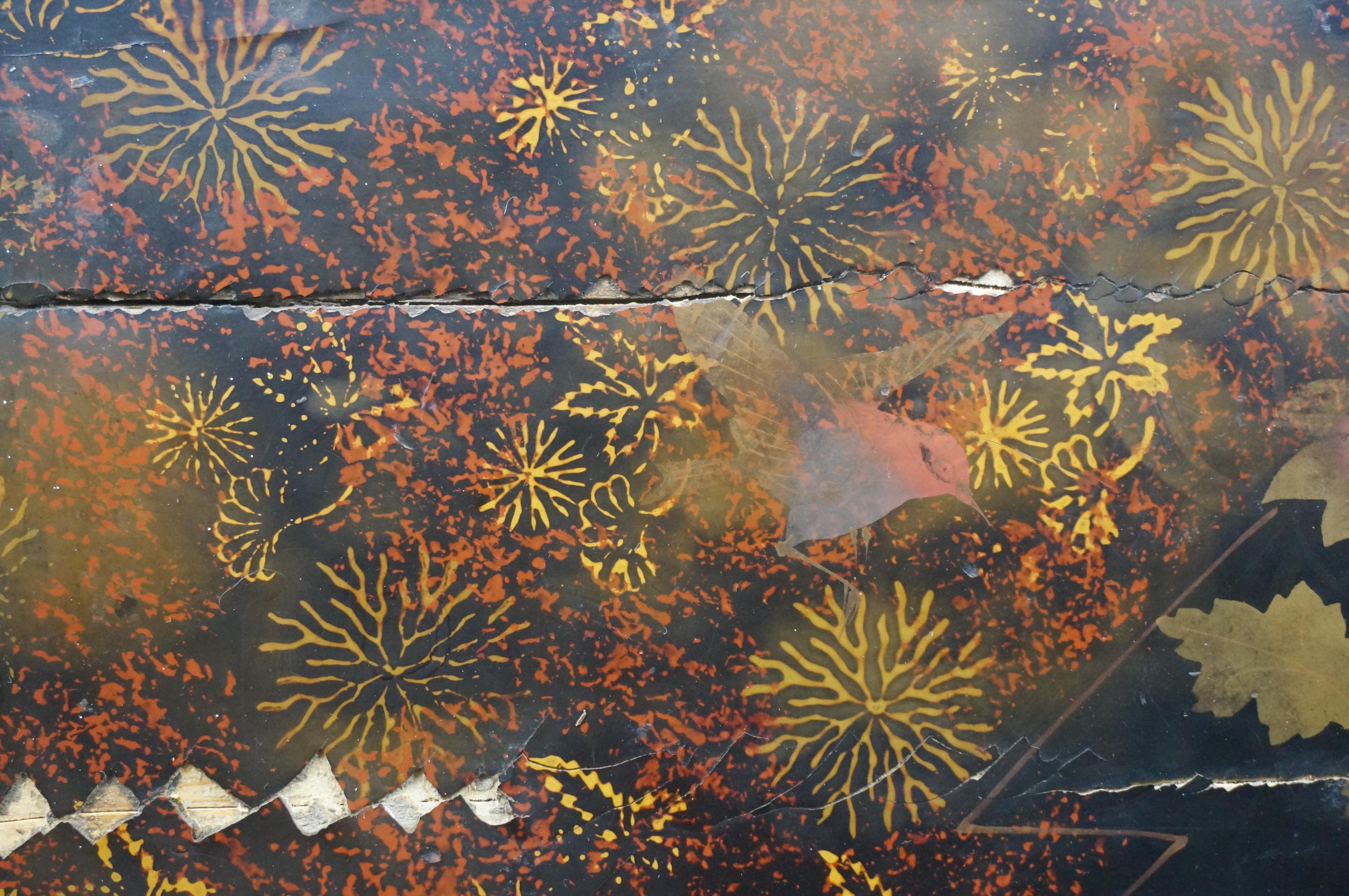 Tavolo da salotto a due livelli in bambù laccato e bruciato, vintage Chinoiserie, 20