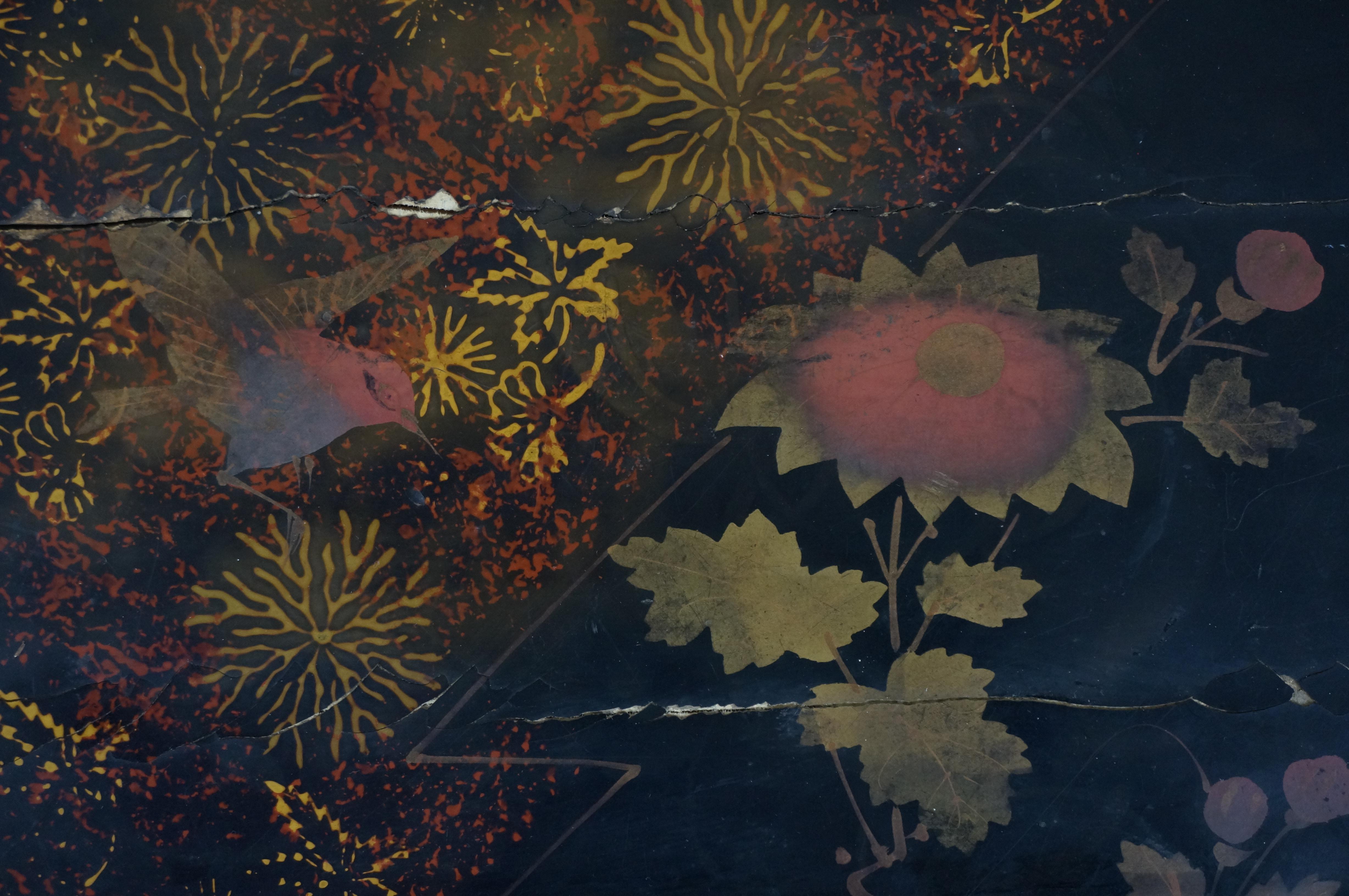 Tavolo da salotto a due livelli in bambù laccato e bruciato, vintage Chinoiserie, 20