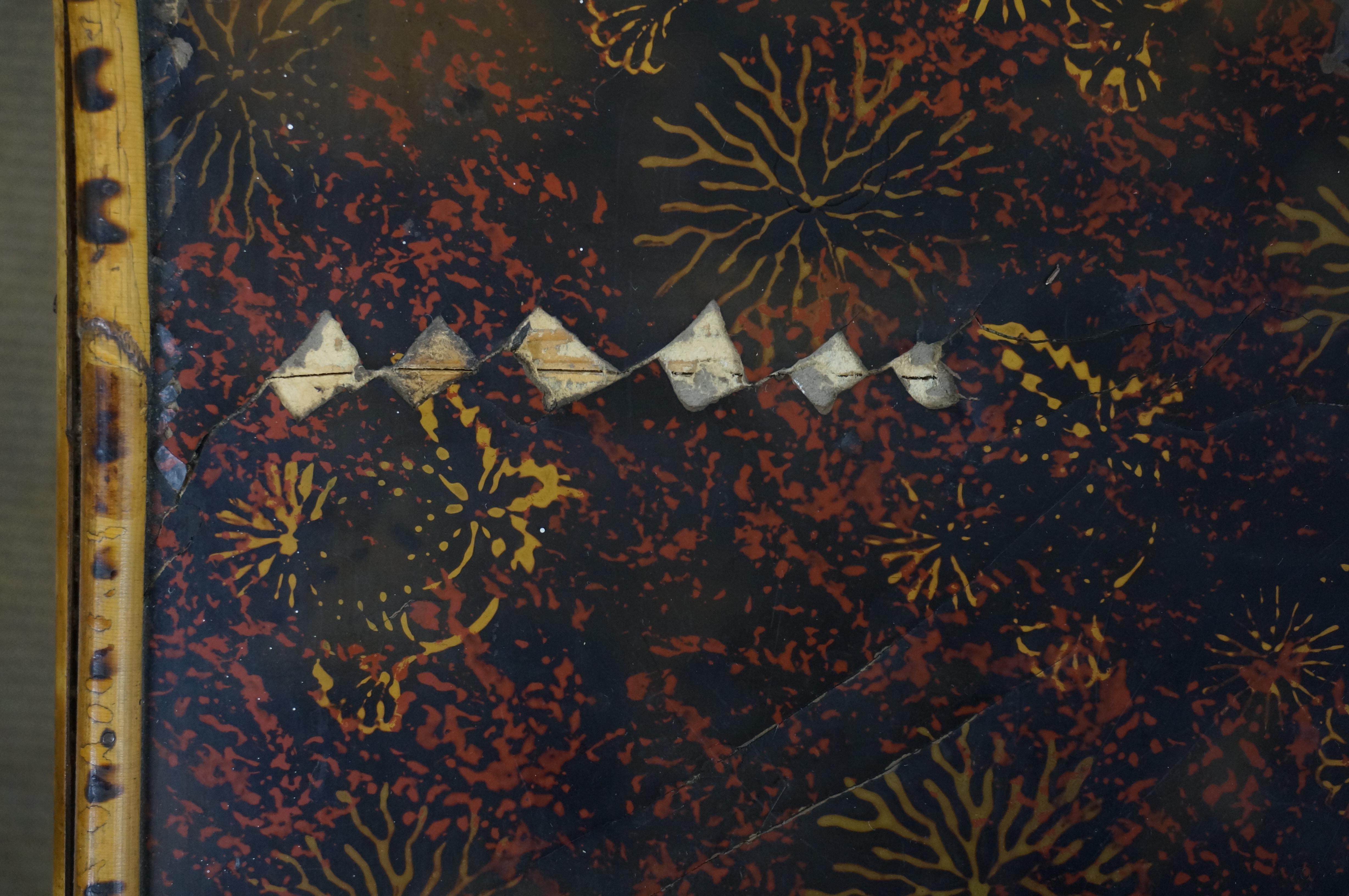Tavolo da salotto a due livelli in bambù laccato e bruciato, vintage Chinoiserie, 20