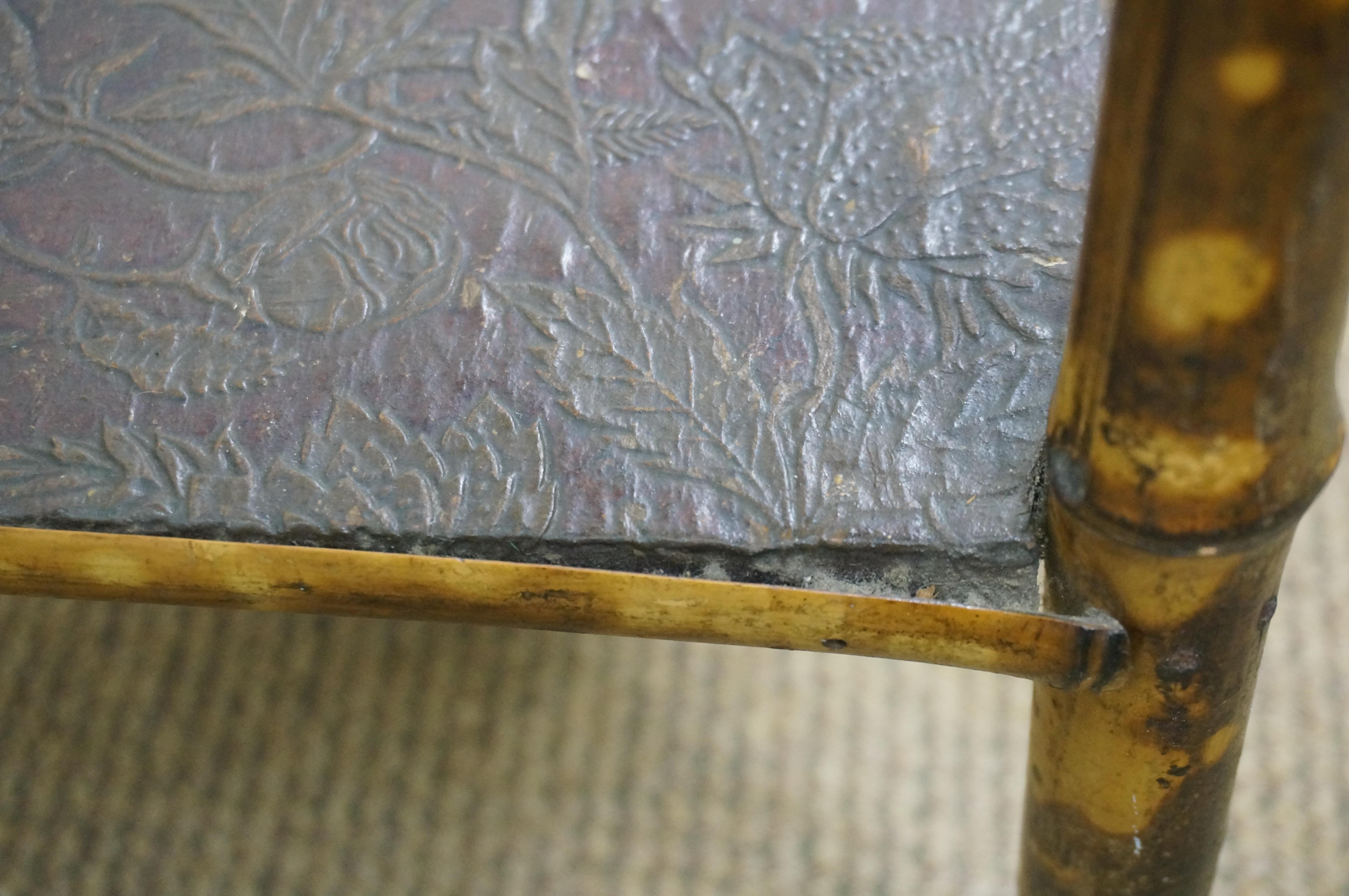 Tavolo da salotto a due livelli in bambù laccato e bruciato, vintage Chinoiserie, 20